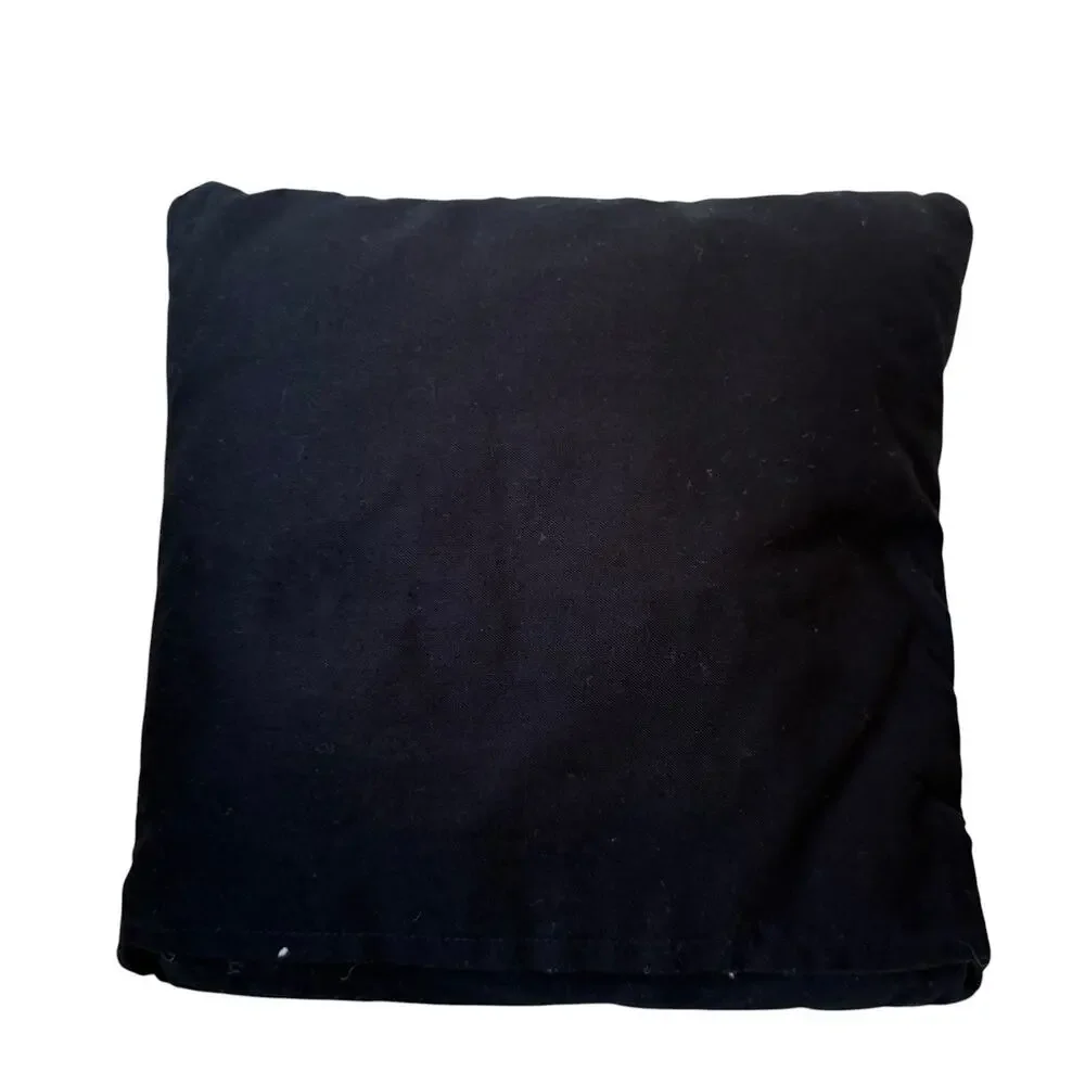 Folk Art Quilted Cat Bird Pillows Set Of 2 Black Multicolored 9” Square